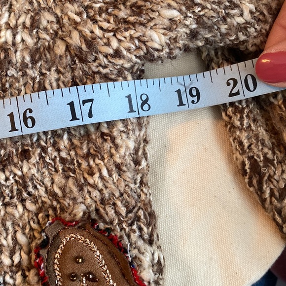 Boston Proper Faux Fur Collar Tie Front Cardigan. - Picture 15 of 16